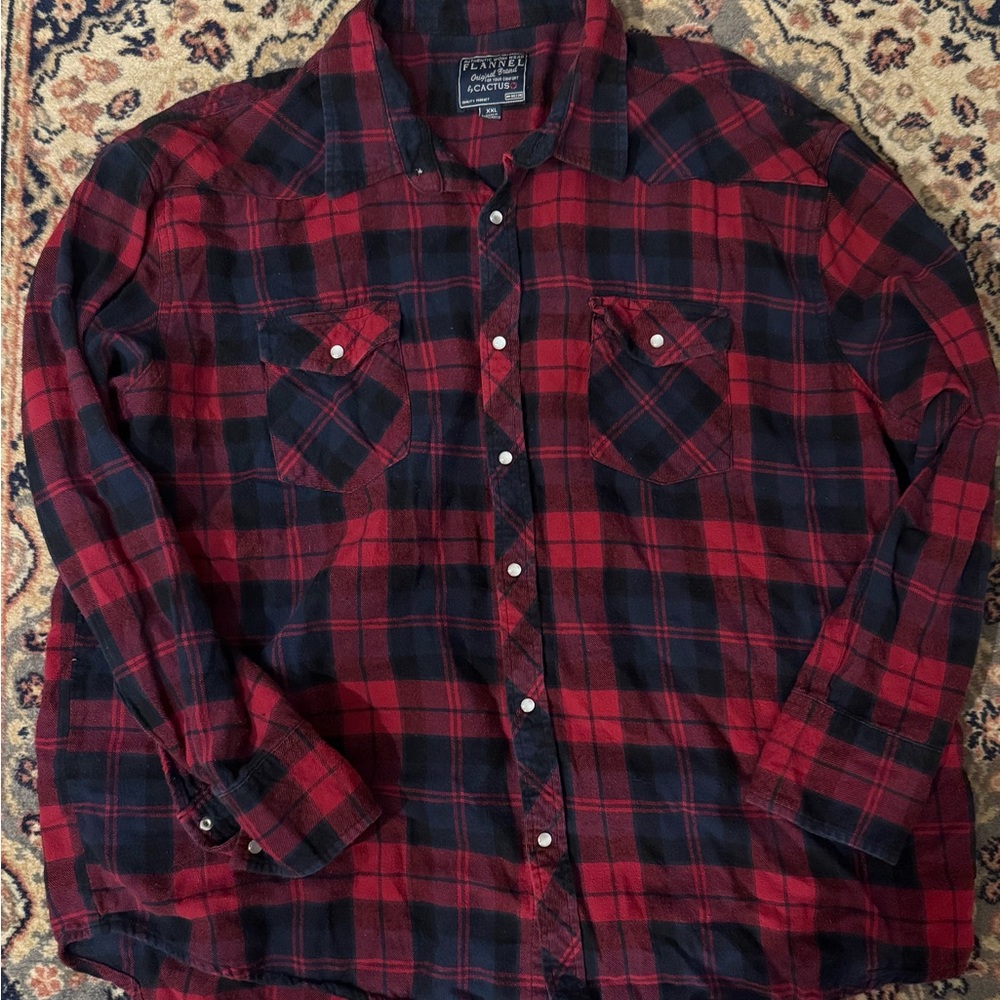 Cactus Red and Black Flannel Shirt